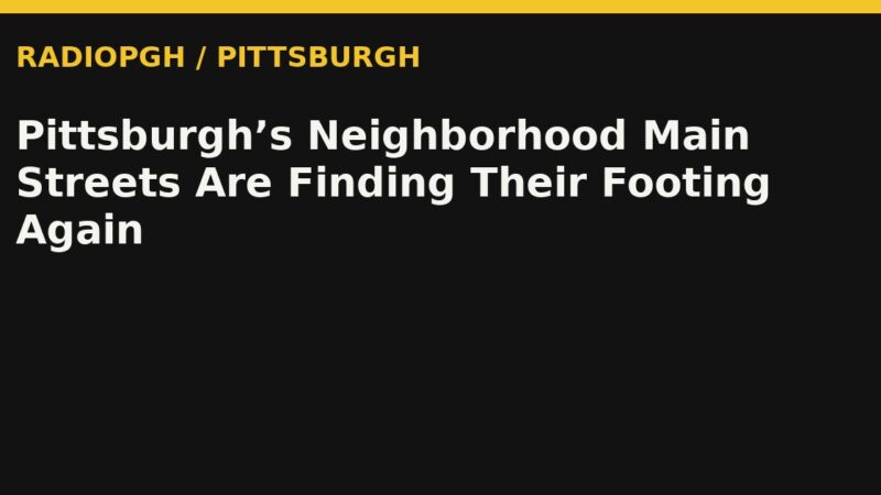 Pittsburgh’s Neighborhood Main Streets Are Finding Their Footing Again — RadioPGH editorial title art